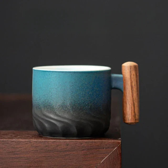50% di sconto | TimberSip - Tazza da caffè in ceramica fatta a mano con manico in legno - Sconto limitato