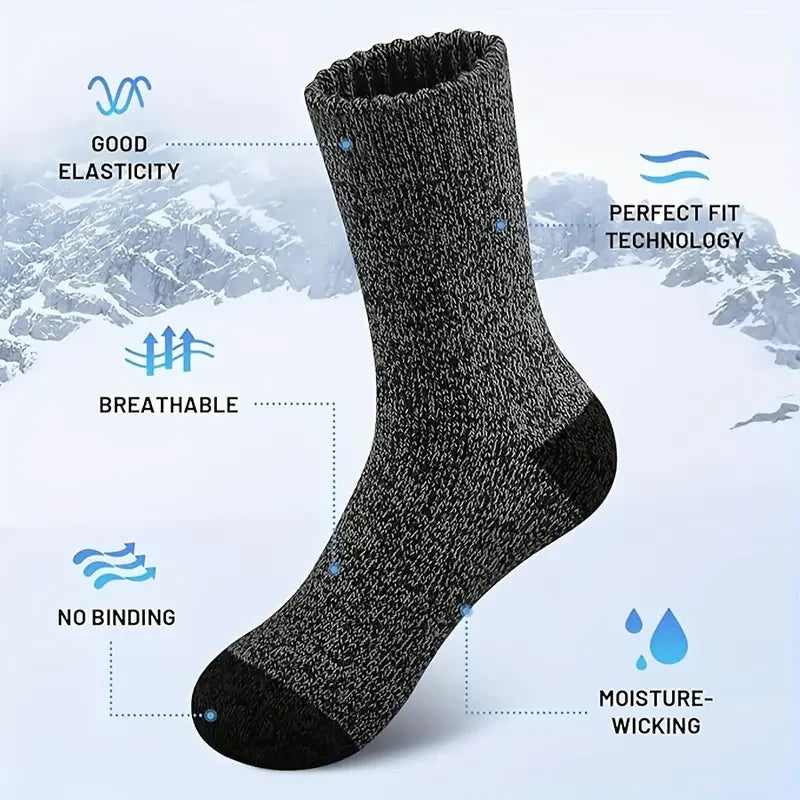 Calze in Merino AlpTherm | 5 Paia | Extra Spesse & Calde | Per Escursioni & Inverno | Unisex 38–46