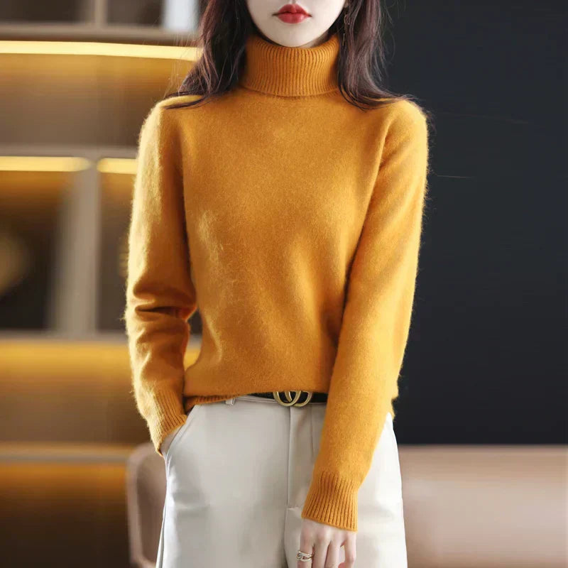 Maglione in Cashmere Nyorelle con Collo Alto per Autunno e Inverno