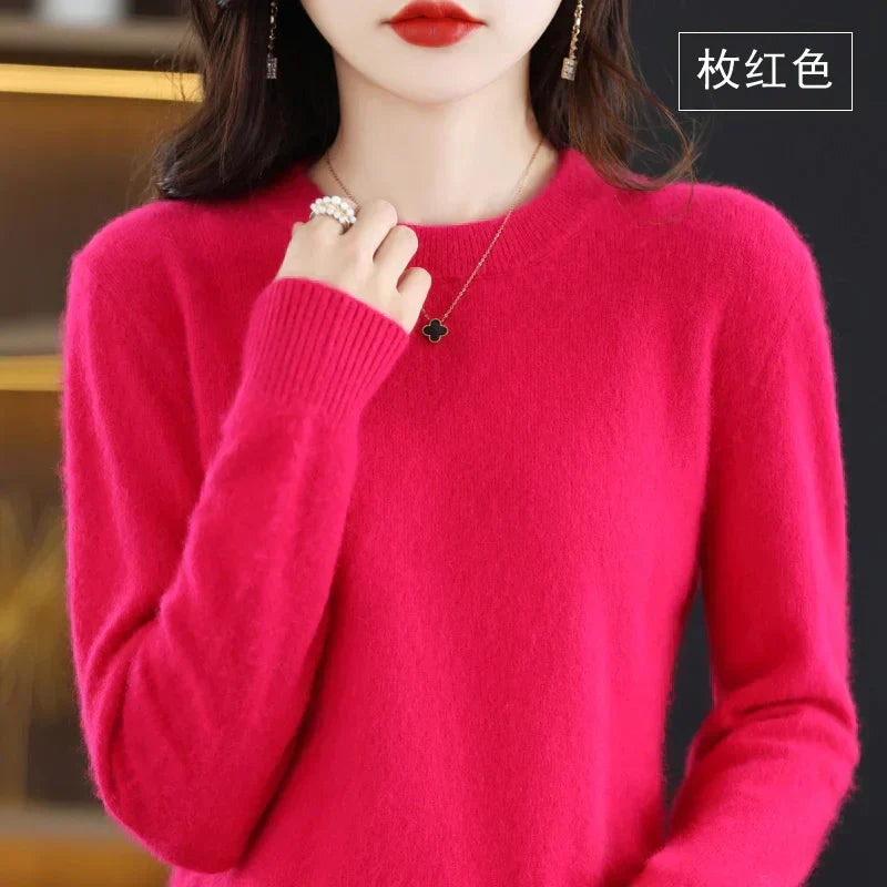 Maglione O-Collo in Cashmere per Donne Lyrawea, Vestibilità Slim Casual