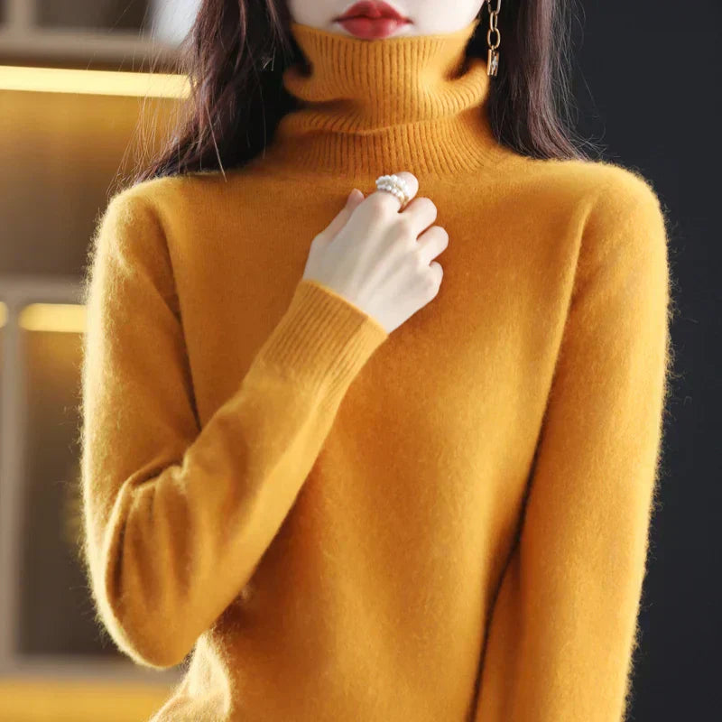 Maglione in Cashmere Nyorelle con Collo Alto per Autunno e Inverno