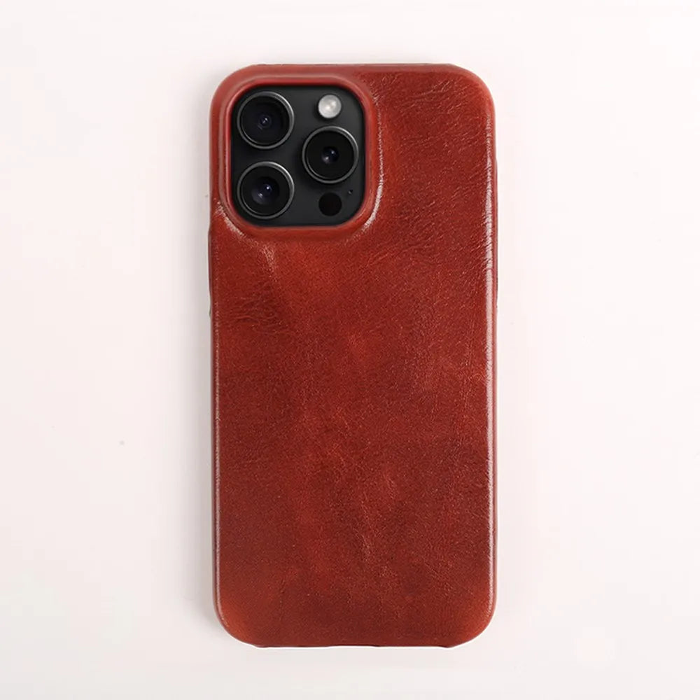 Custodia per iPhone Crownline in Pelle di Vacca Artigianale