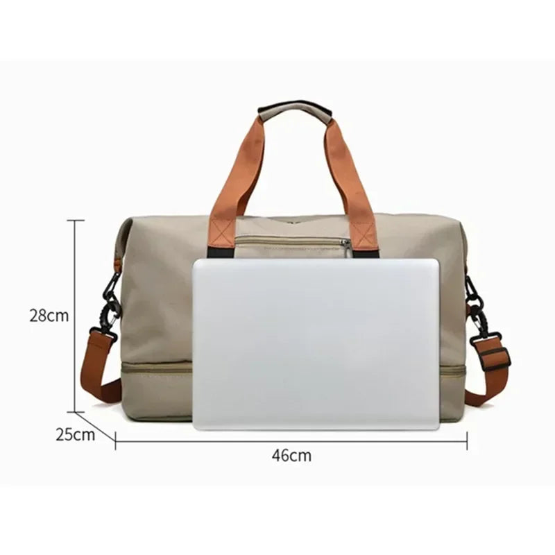 Borsa da Viaggio Fitness VOLARIS | Grande Capacità | Separazione Asciutto-Bagnato | Borsa a Mano e a Spalla per Donne