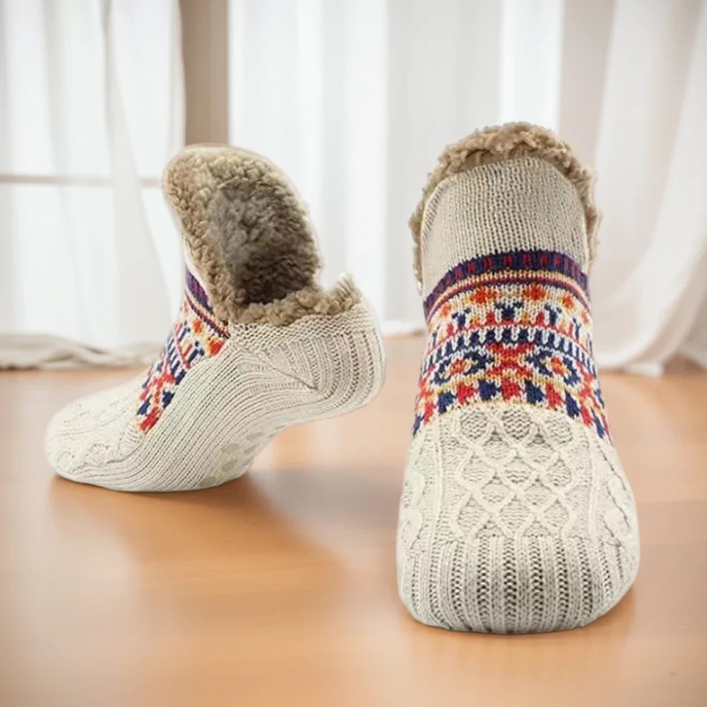 Nordhütte | Calze Termiche da Casa Invernali | Calze Antiscivolo per Donna e Uomo | Foderate Spesse & Extra Calde | Morbide Calze Antiscivolo per Casa & Natale