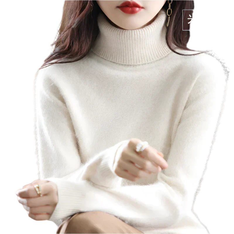 AuroraWeave Maglione a Collo Alto in Cashmere per Donne in Autunno