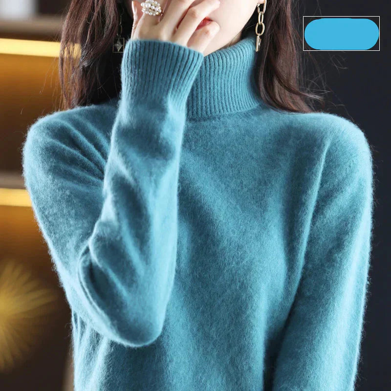 Maglione in Cashmere Nyorelle con Collo Alto per Autunno e Inverno