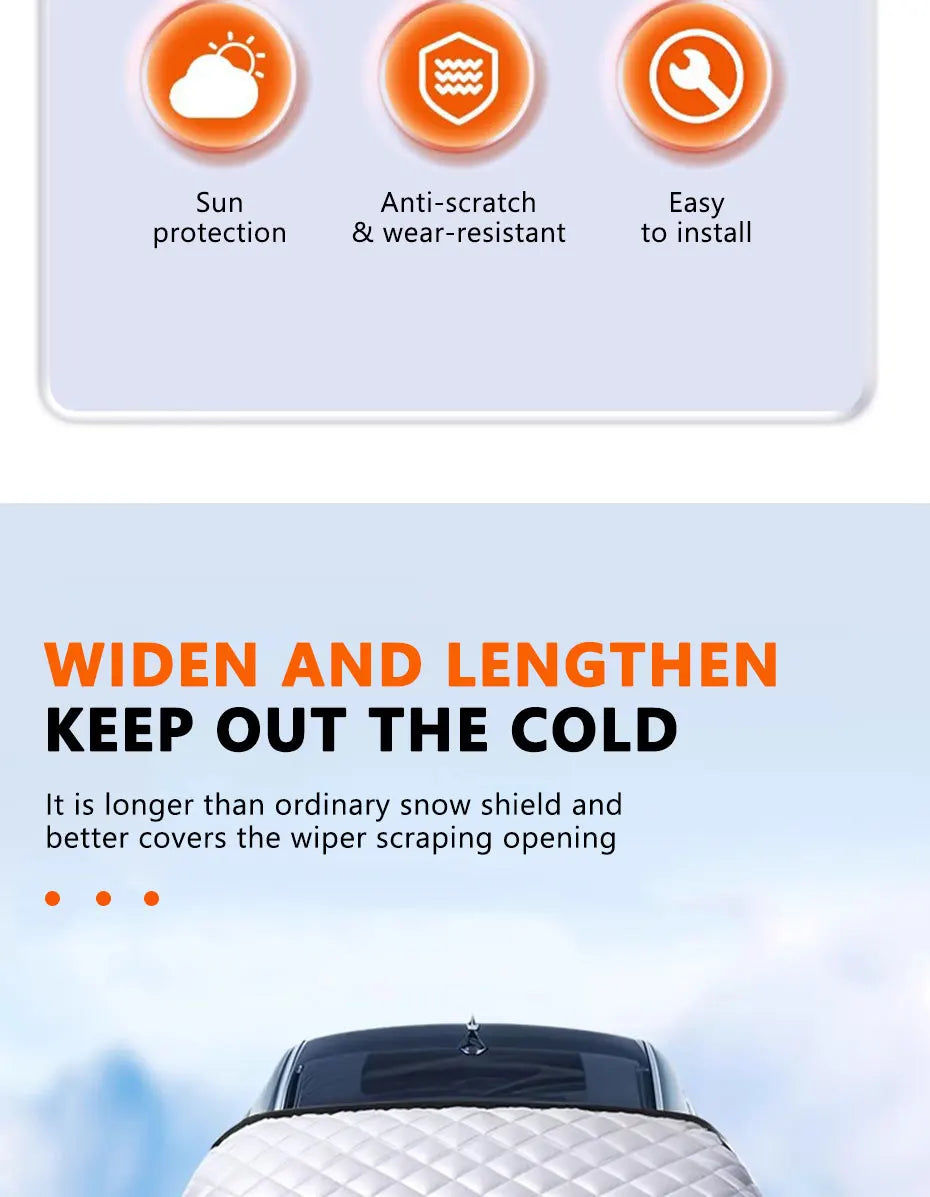FrostGuard Pro | Copertura per Parabrezza a 5 Strati | Magnetica e Resistente al Vento | Protezione Completa dal Ghiaccio