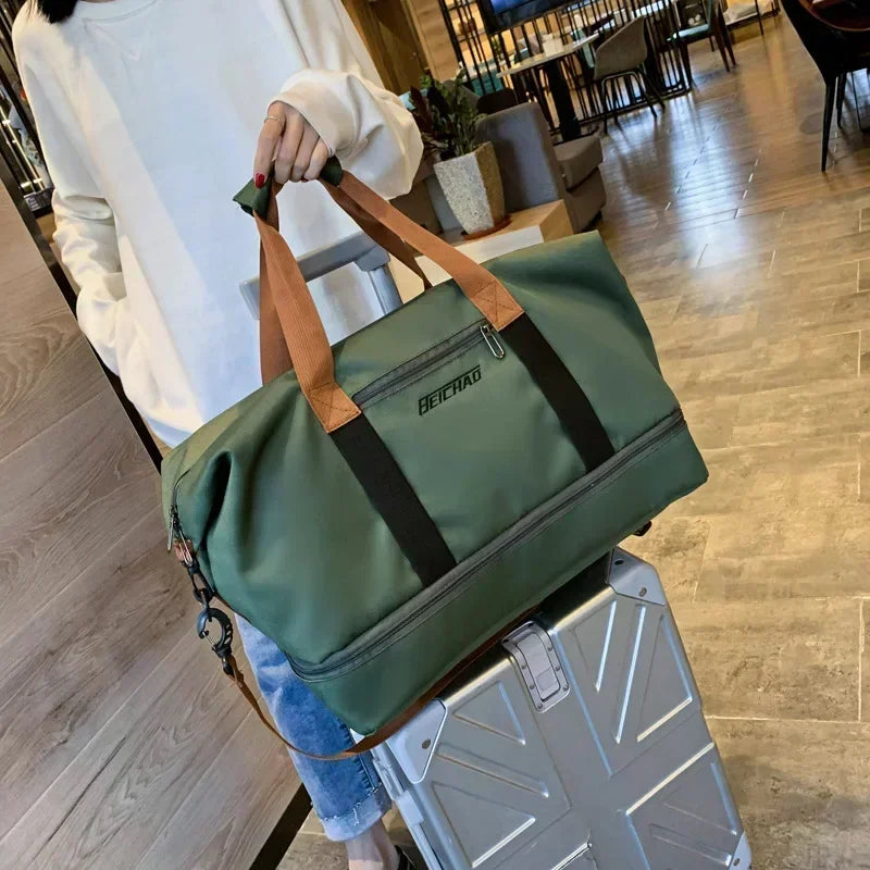 Borsa da Viaggio Fitness VOLARIS | Grande Capacità | Separazione Asciutto-Bagnato | Borsa a Mano e a Spalla per Donne