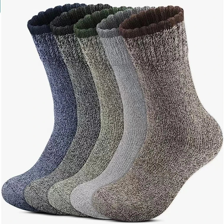 Calze in Merino AlpTherm | 5 Paia | Extra Spesse & Calde | Per Escursioni & Inverno | Unisex 38–46