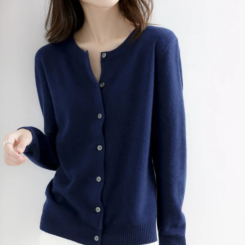 Cardigan Lyria in Cashmere a Maglia Morbida per Sovrapposizioni in Primavera e Autunno