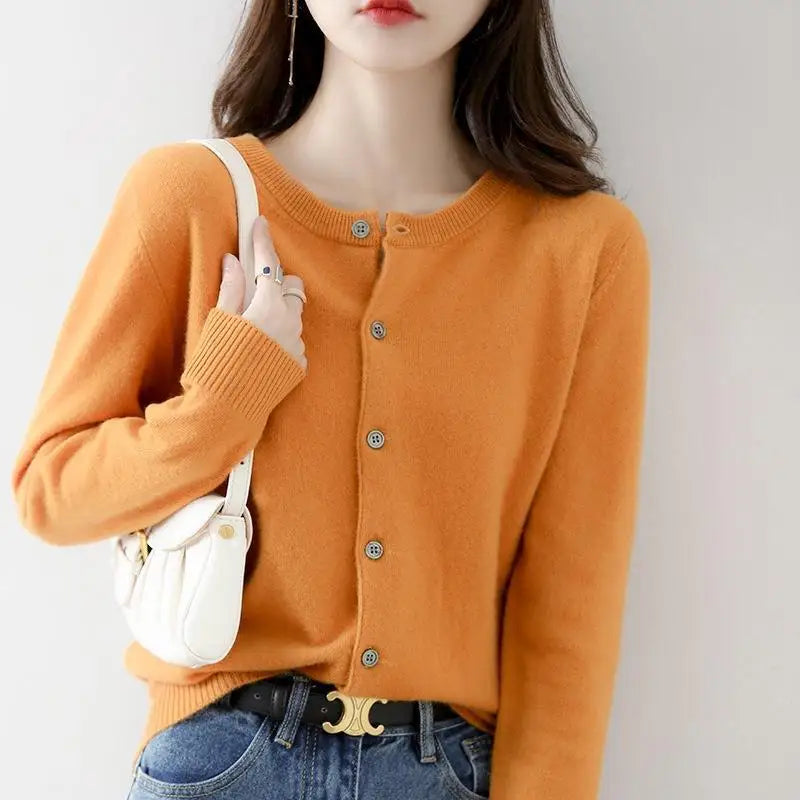 Cardigan Lyria in Cashmere a Maglia Morbida per Sovrapposizioni in Primavera e Autunno