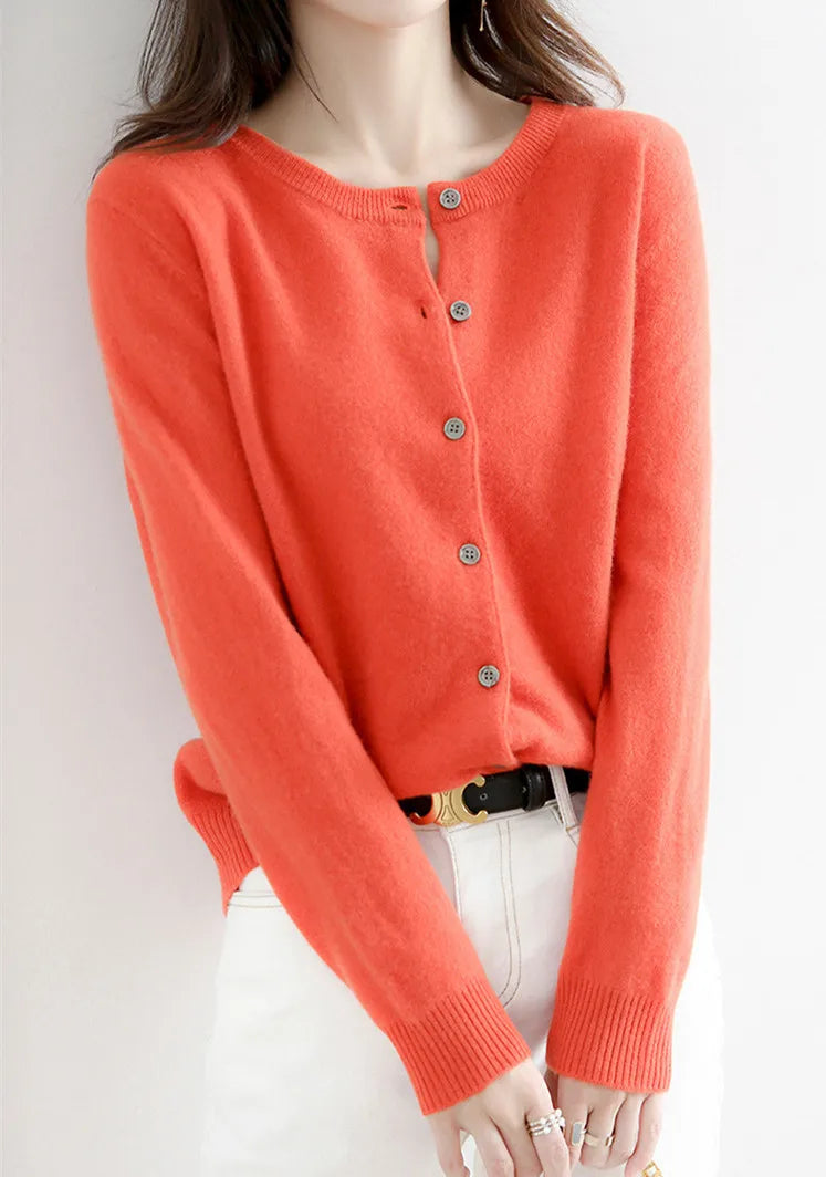 Cardigan Lyria in Cashmere a Maglia Morbida per Sovrapposizioni in Primavera e Autunno