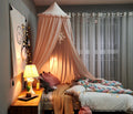 LumaNest Tenda per Letto Bambini con Frange in Bianco Rosa Grigio