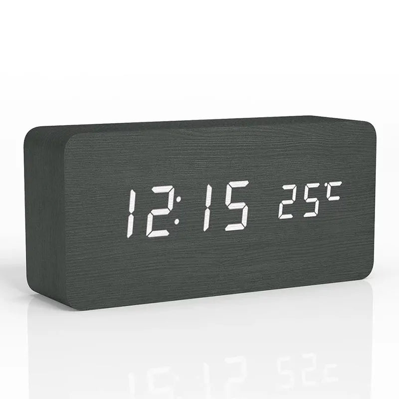Sandsberg | Sveglia Digitale in Legno | Display LED, Funzionamento Silenzioso