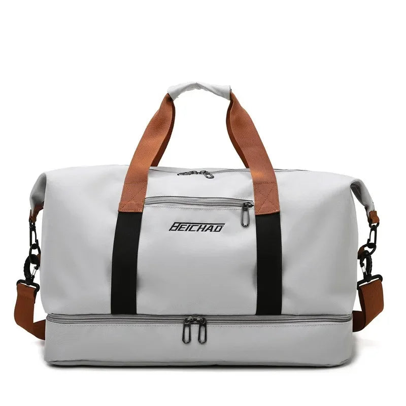 Borsa da Viaggio Fitness VOLARIS | Grande Capacità | Separazione Asciutto-Bagnato | Borsa a Mano e a Spalla per Donne
