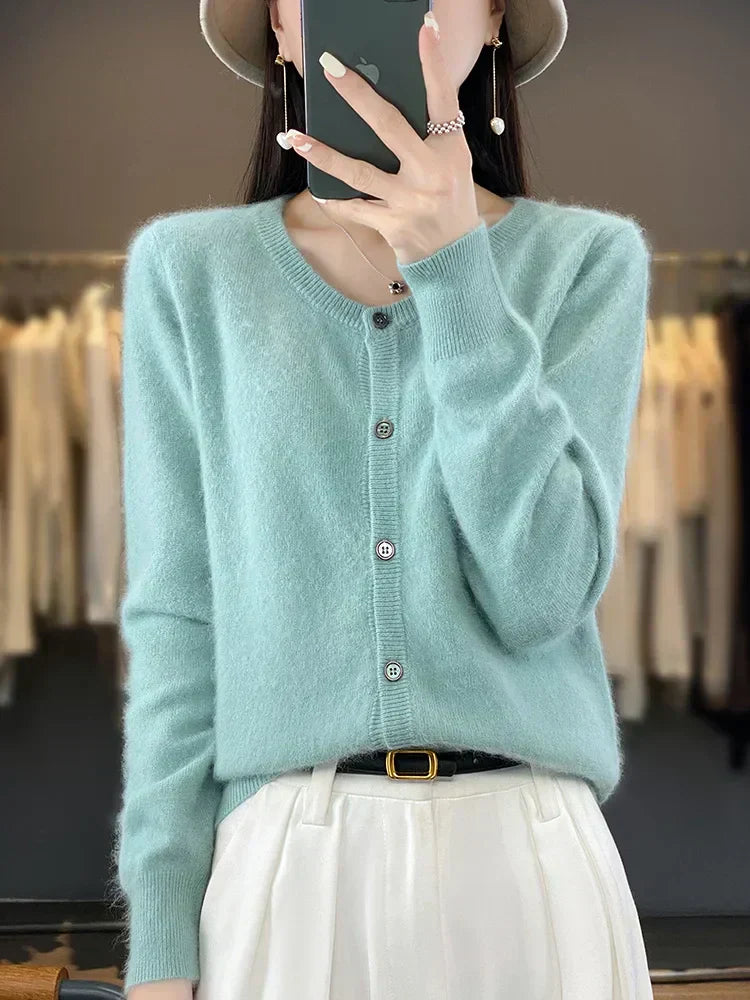 Cardigan in Cashmere Aurea per Indumenti in Clima Freddo