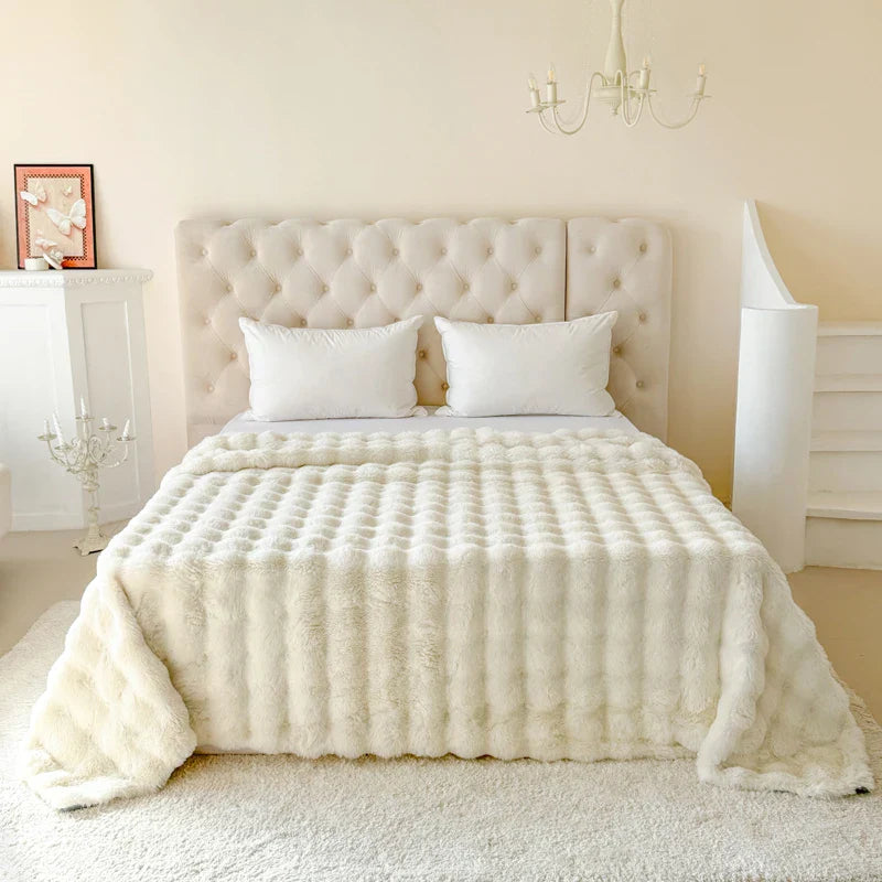 Coperta Morbida CosyLuxe | Doppio Strato & Extra Spessa | Morbido Imitazione Pelliccia di Coniglio | Versatile & Facile da Pulire