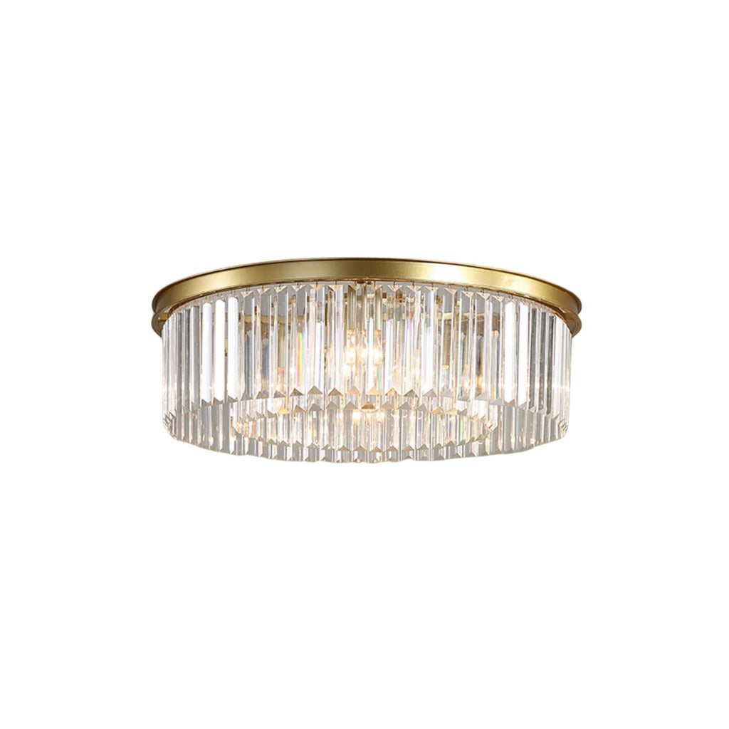 Lampada da soffitto Silion – Ferro dorato – Cristallo – Ø 40 cm – Stile elegante
