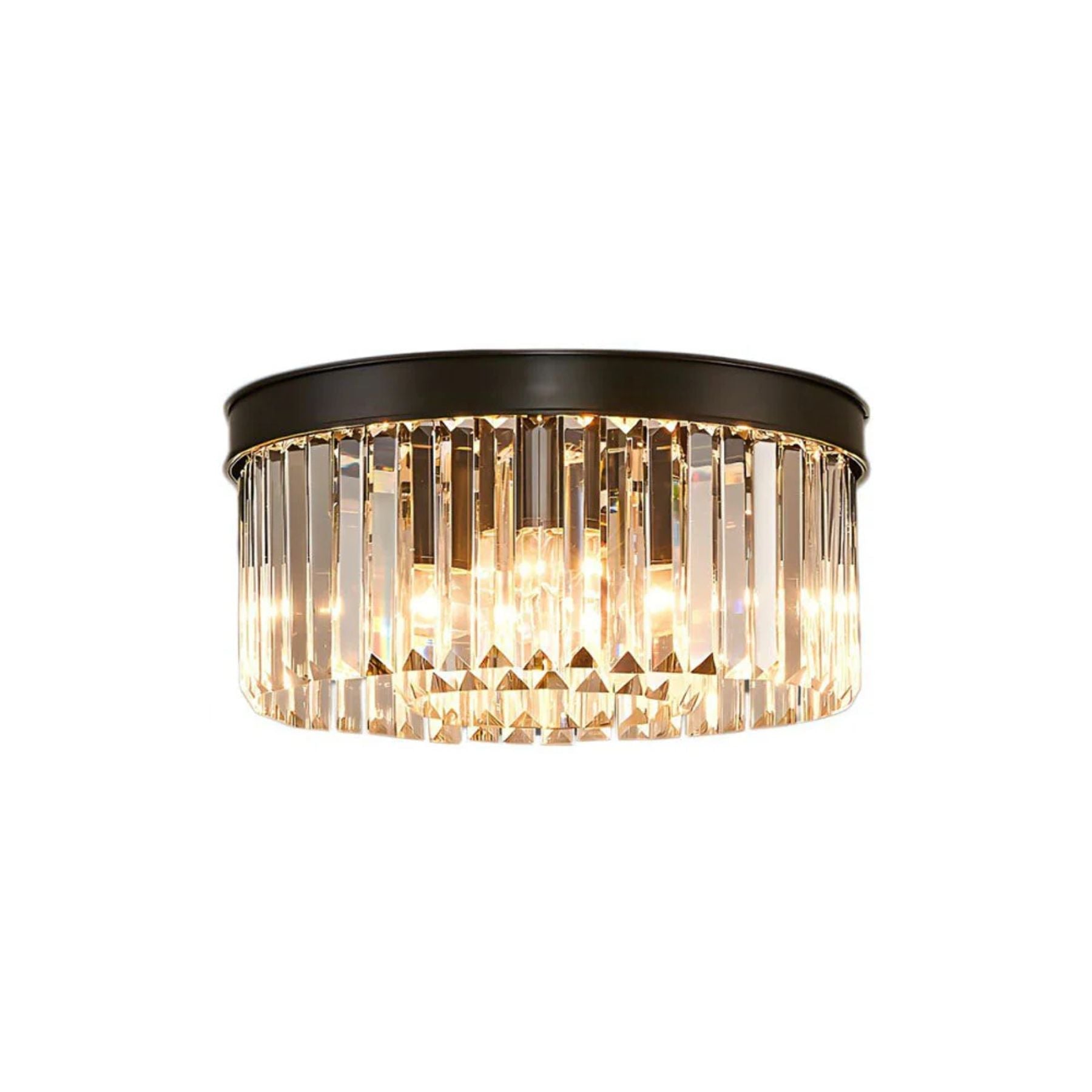Lampada da soffitto Silion – Ferro dorato – Cristallo – Ø 40 cm – Stile elegante