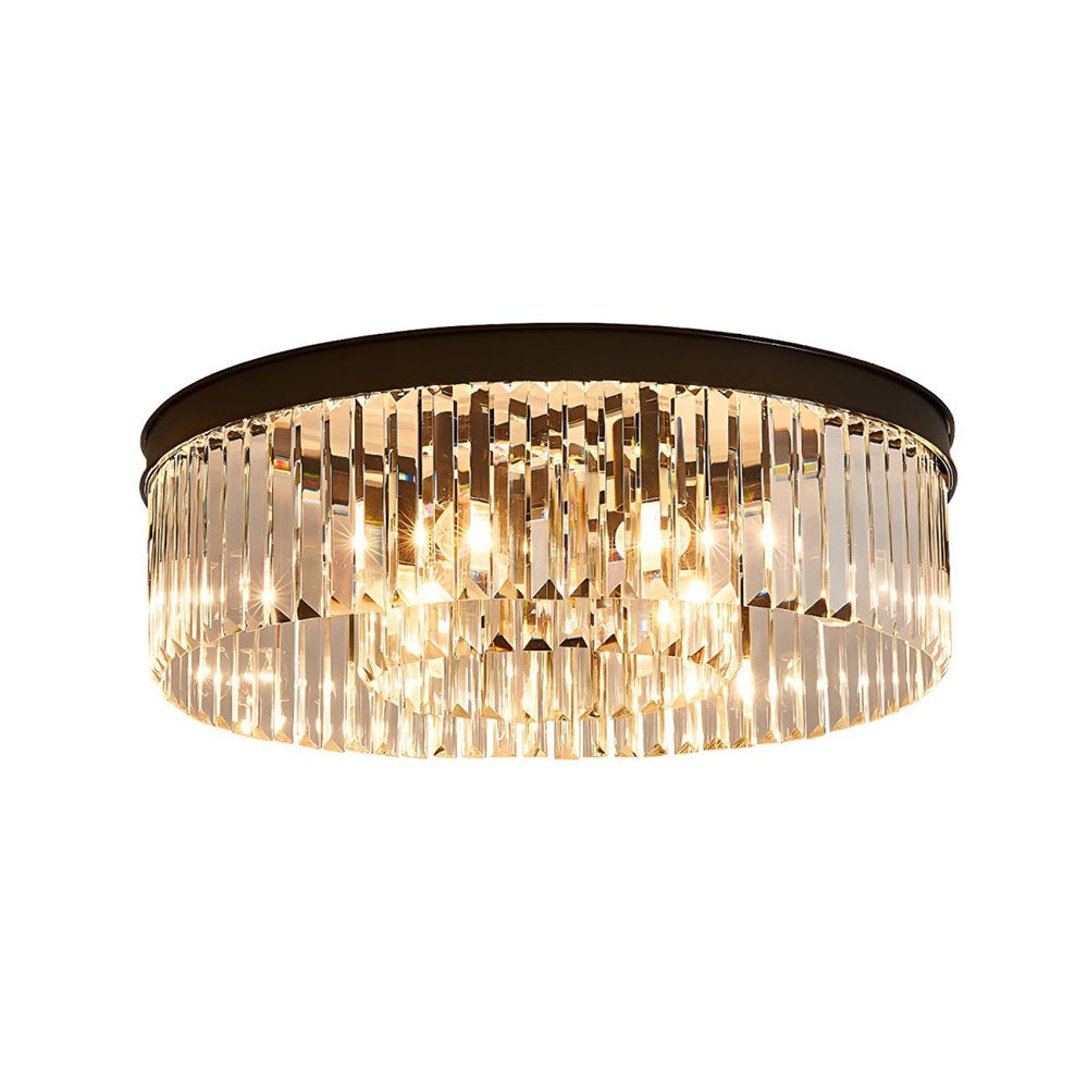 Lampada da soffitto Silion – Ferro dorato – Cristallo – Ø 40 cm – Stile elegante