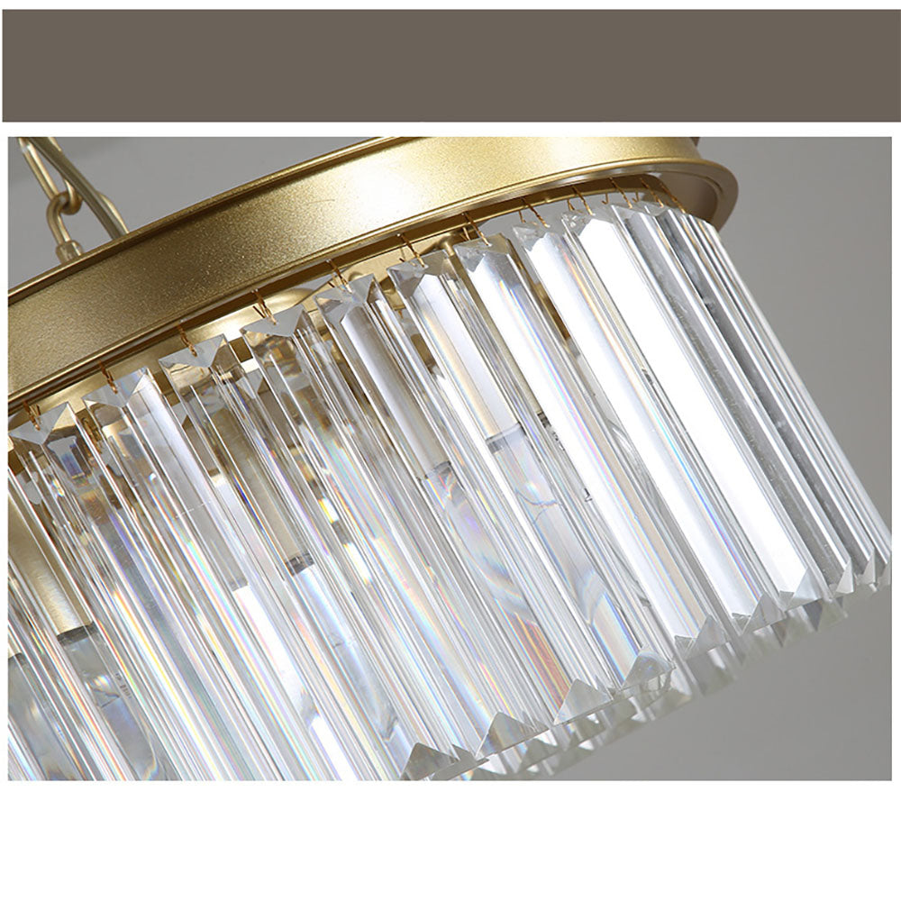 Lampada da soffitto Silion – Ferro dorato – Cristallo – Ø 40 cm – Stile elegante