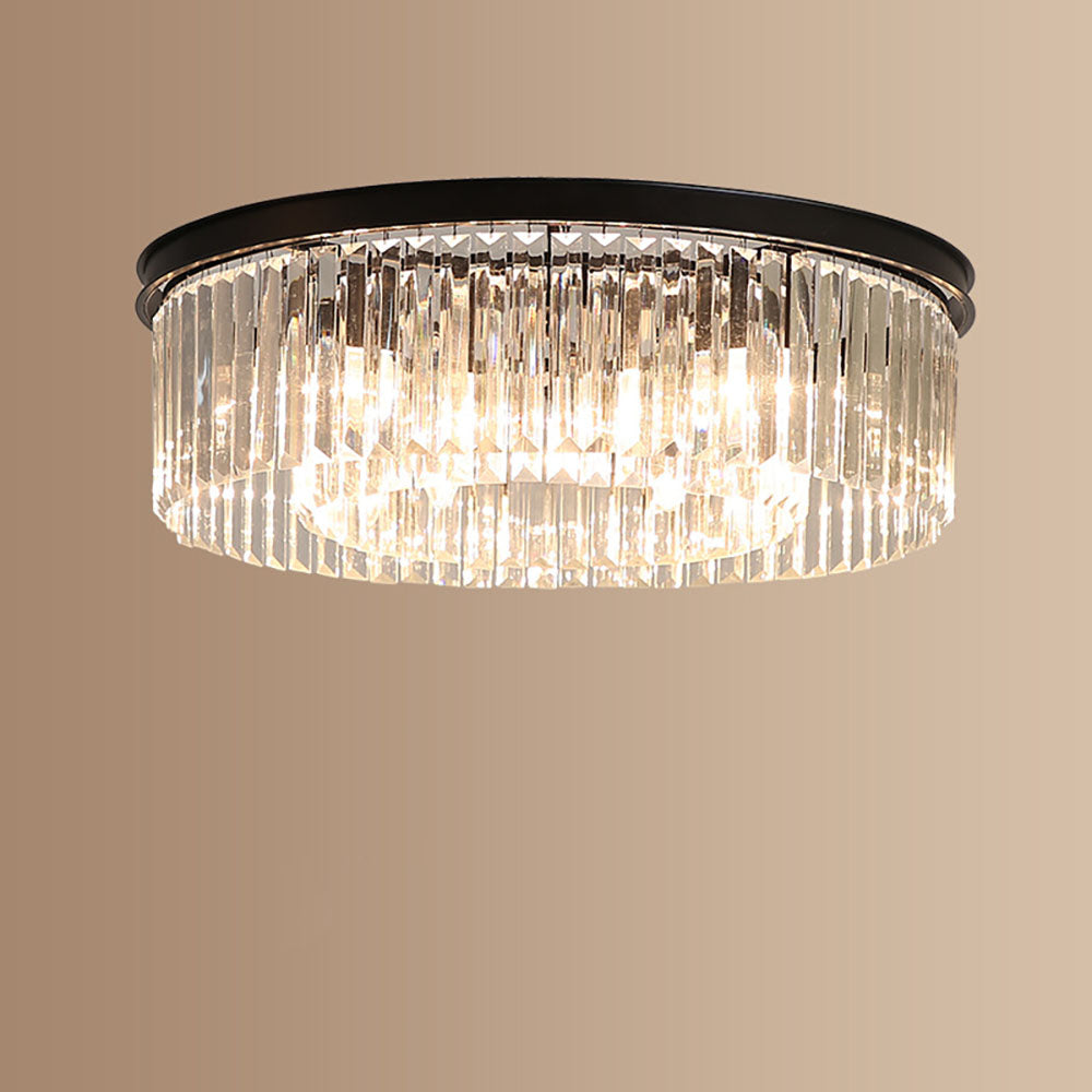 Lampada da soffitto Silion – Ferro dorato – Cristallo – Ø 40 cm – Stile elegante