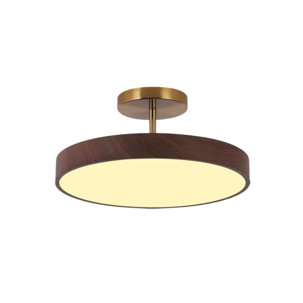 Sinton Lampada da soffitto – Ferro – Aspetto legno/Oro – Ø40/Ø50 cm – Design elegante per il soggiorno