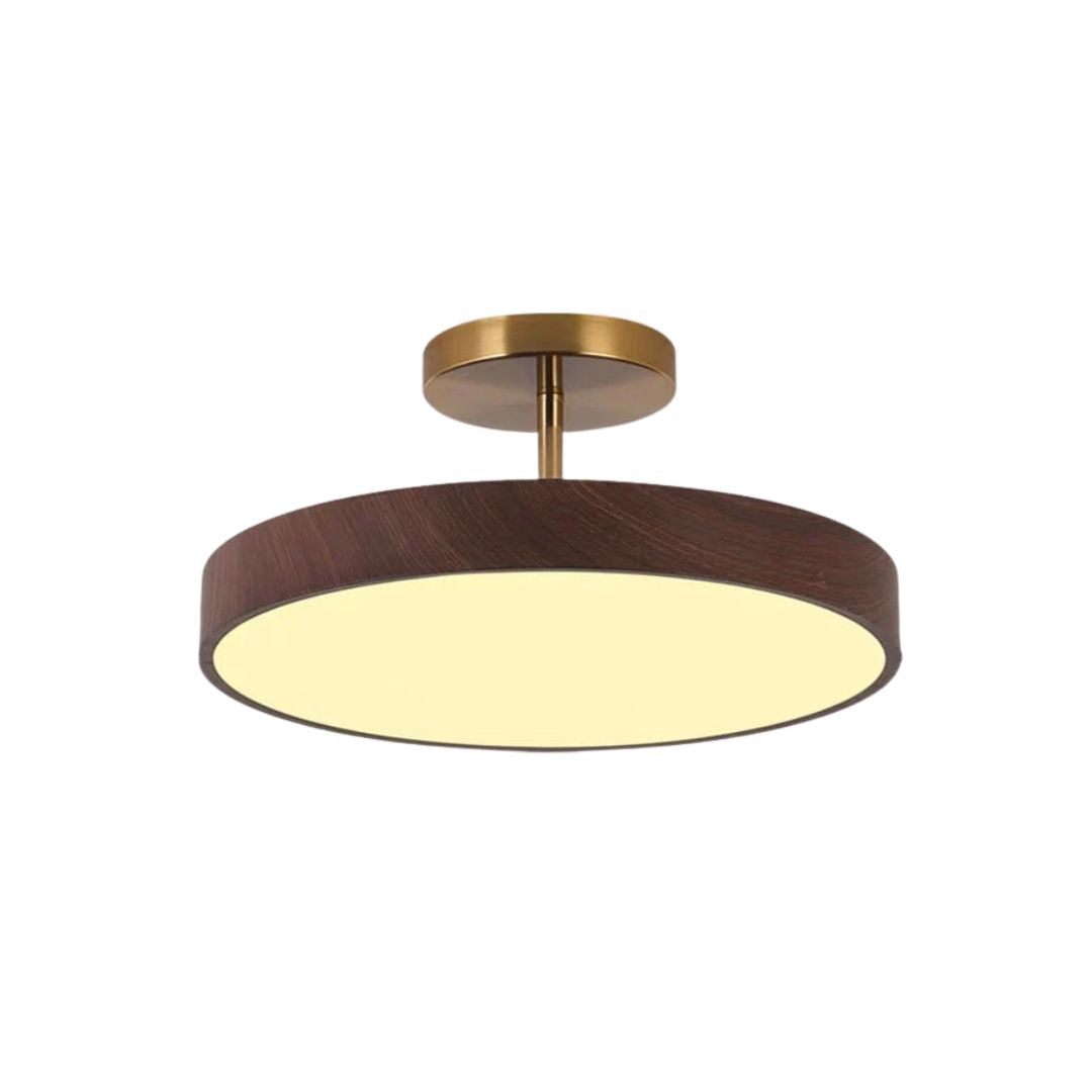Sinton Lampada da soffitto – Ferro – Aspetto legno/Oro – Ø40/Ø50 cm – Design elegante per il soggiorno