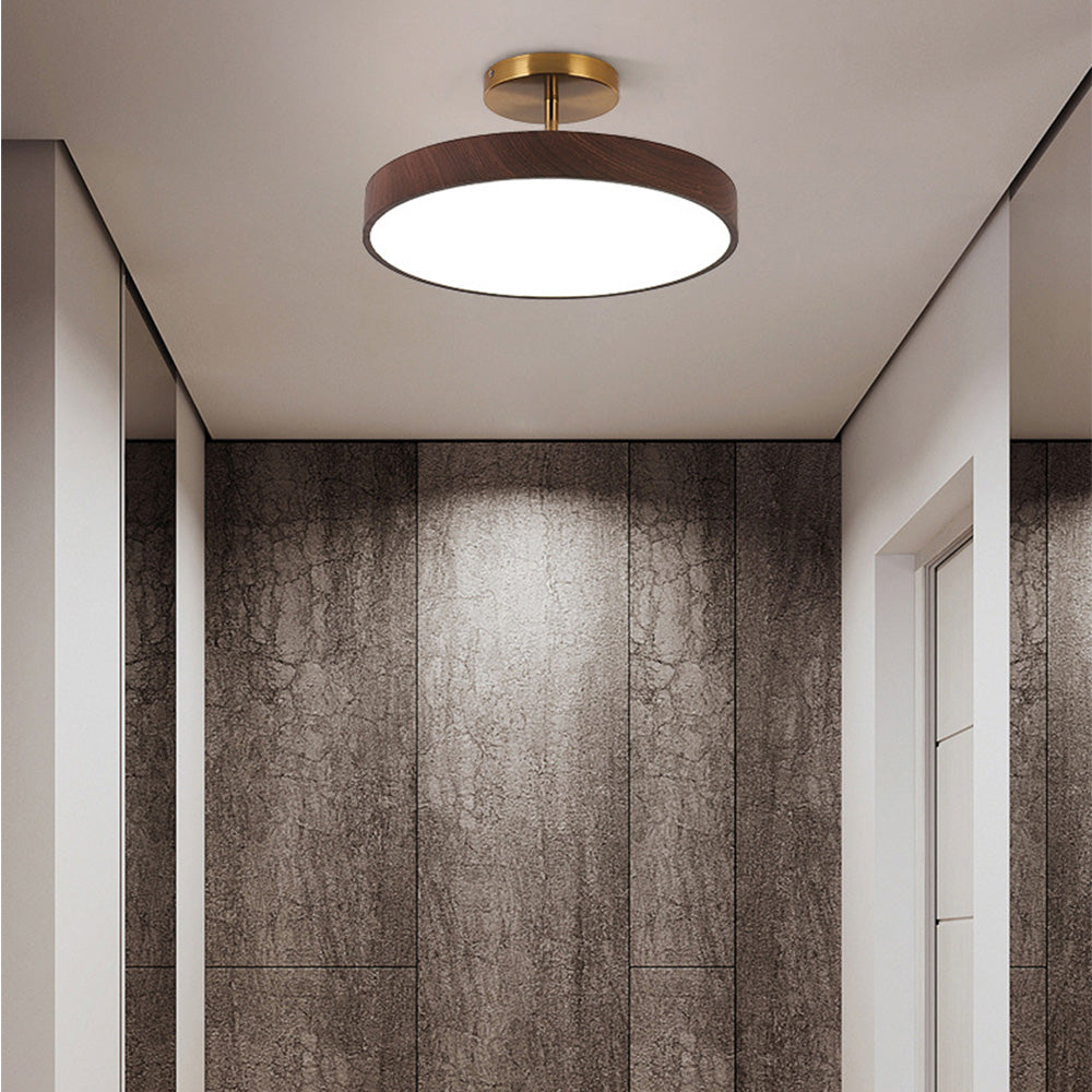 Sinton Lampada da soffitto – Ferro – Aspetto legno/Oro – Ø40/Ø50 cm – Design elegante per il soggiorno