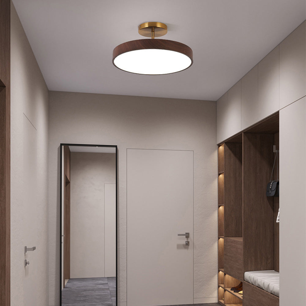 Sinton Lampada da soffitto – Ferro – Aspetto legno/Oro – Ø40/Ø50 cm – Design elegante per il soggiorno