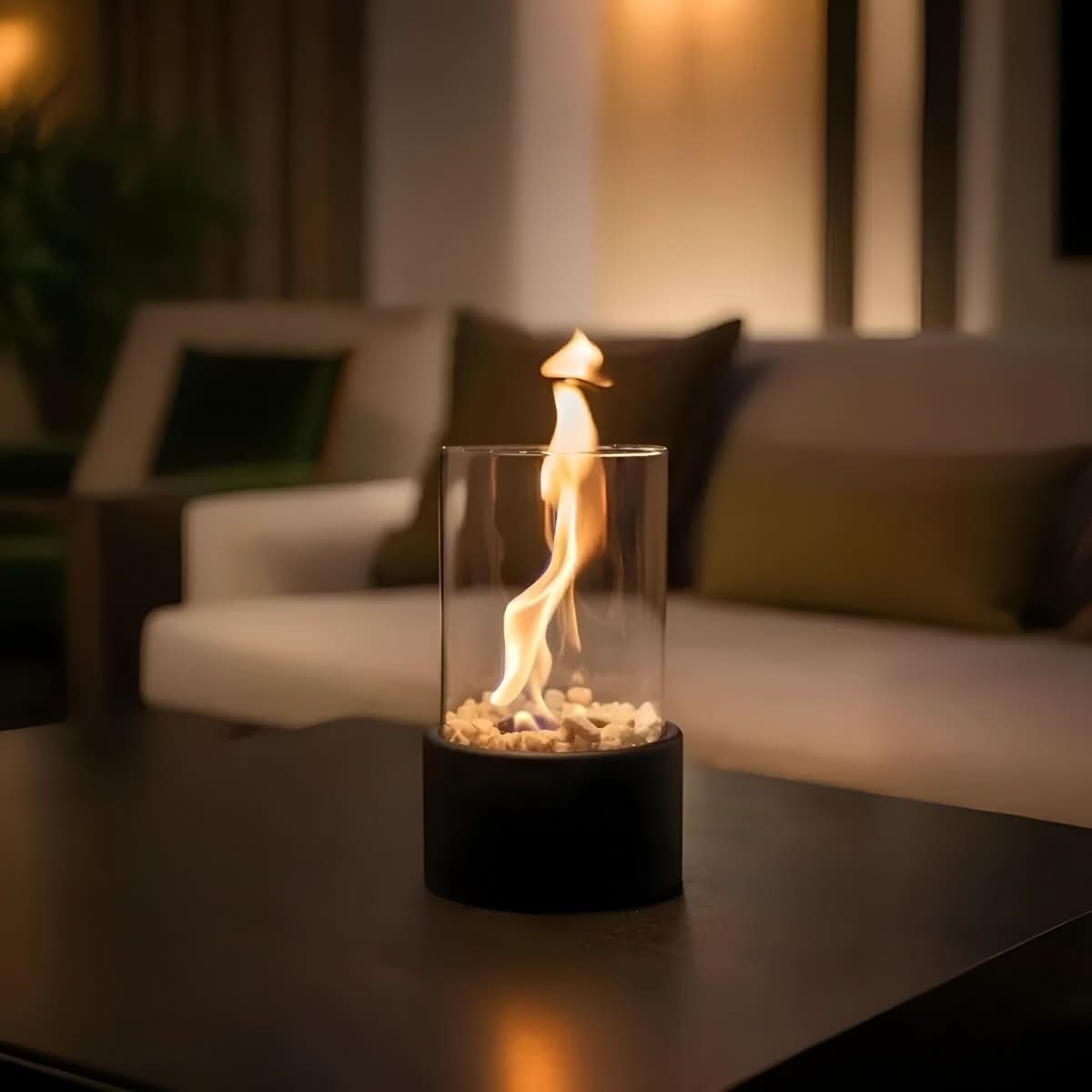 SLEEKFLAME – Camino da tavolo senza fumi per un utilizzo elegante all'interno e all'esterno