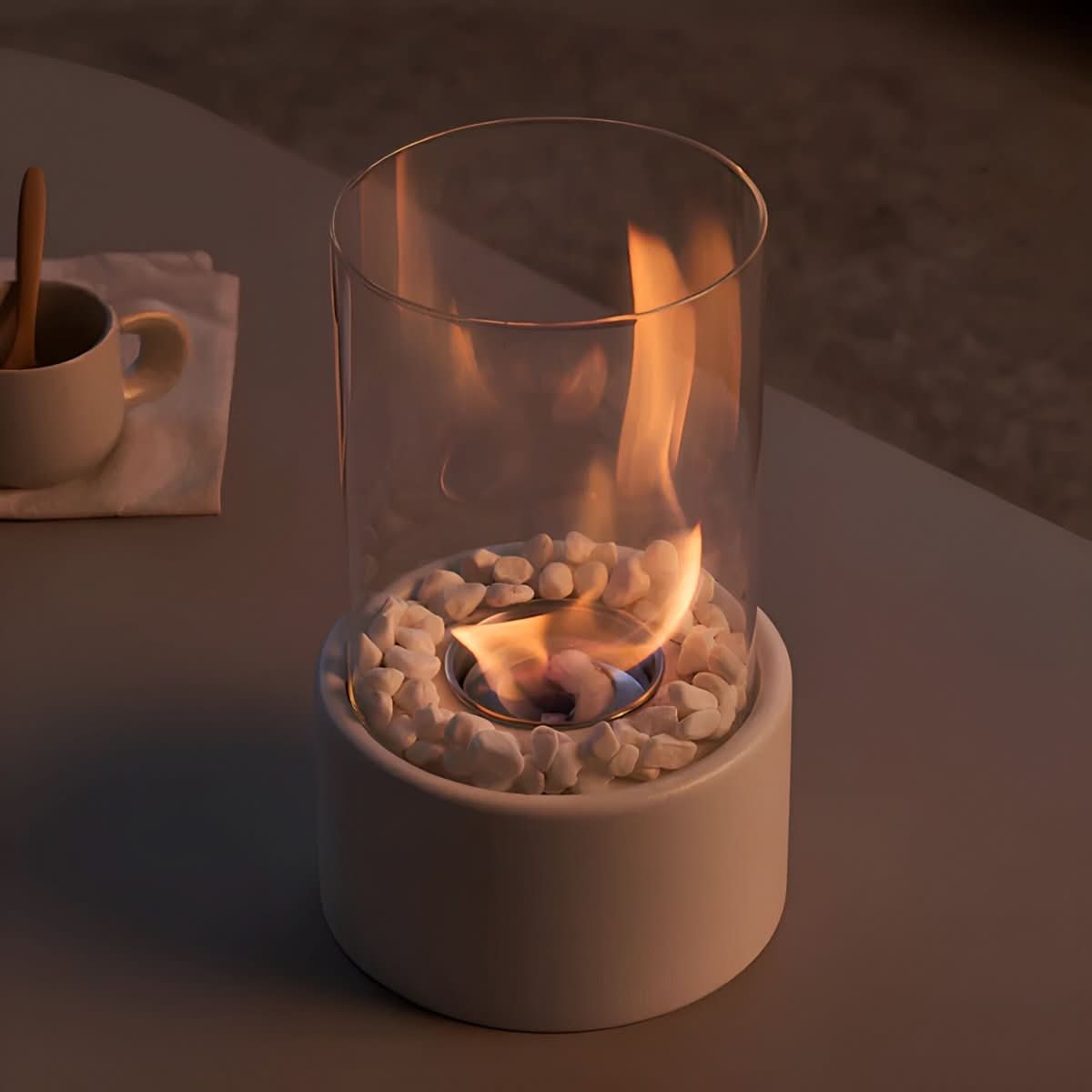 SLEEKFLAME – Camino da tavolo senza fumi per un utilizzo elegante all'interno e all'esterno