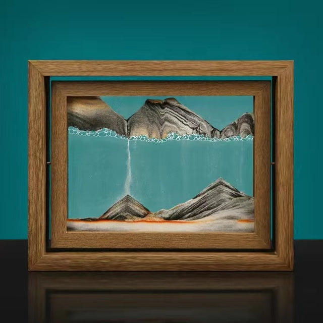 Pittura di sabbia rotante 3D in legno massello