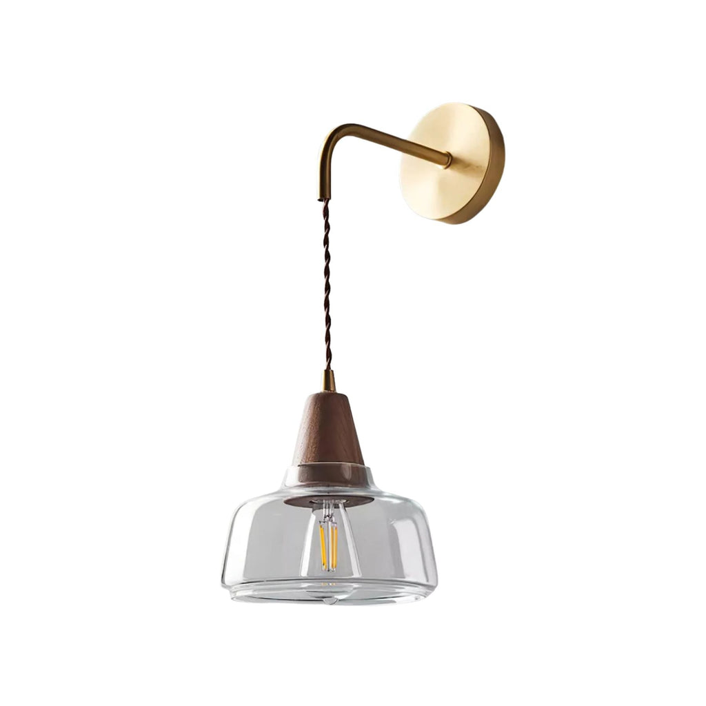 Lampada da parete Solivo – Ottone e vetro – Naturale – 16×16 cm – Dimmerabile