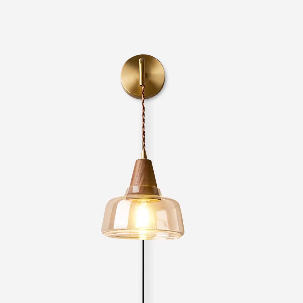 Lampada da parete Solivo – Ottone e vetro – Naturale – 16×16 cm – Dimmerabile