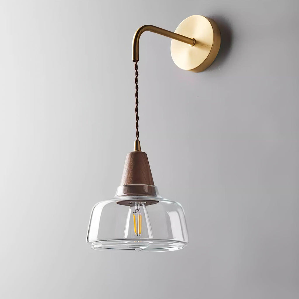 Lampada da parete Solivo – Ottone e vetro – Naturale – 16×16 cm – Dimmerabile