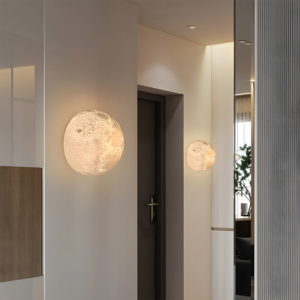 Lampada da parete Sorena Maan Design – PLA – Bianco – Ø 20×25×30 cm – Atmosfera di luce lunare
