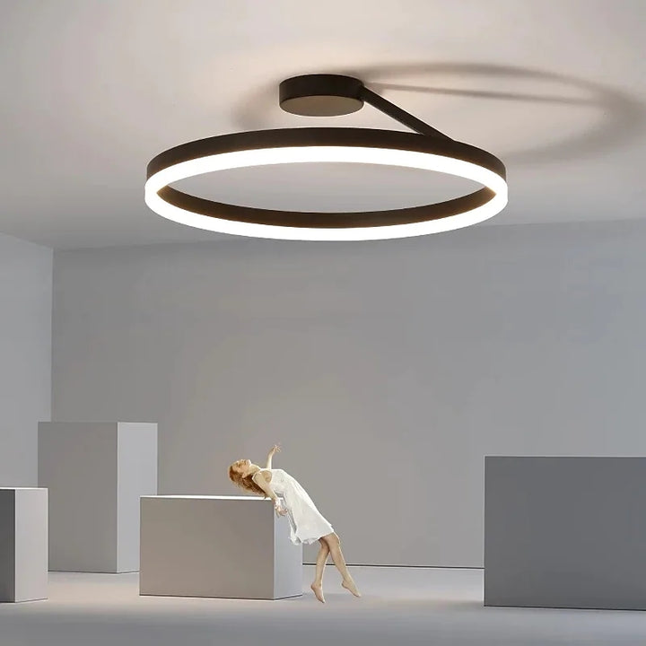 Lampada da soffitto Spazero – Ferro & Acrilico – Bianco – Ø 40 cm – Lampada da soffitto LED moderna per soggiorno