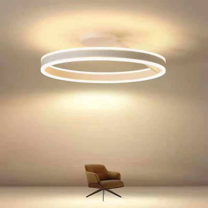 Lampada da soffitto Spazero – Ferro & Acrilico – Bianco – Ø 40 cm – Lampada da soffitto LED moderna per soggiorno