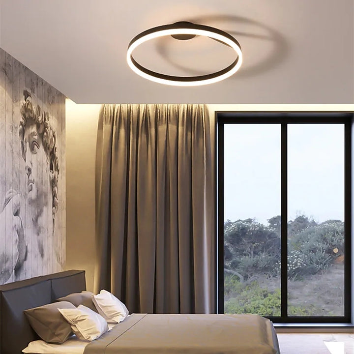 Lampada da soffitto Spazero – Ferro & Acrilico – Bianco – Ø 40 cm – Lampada da soffitto LED moderna per soggiorno