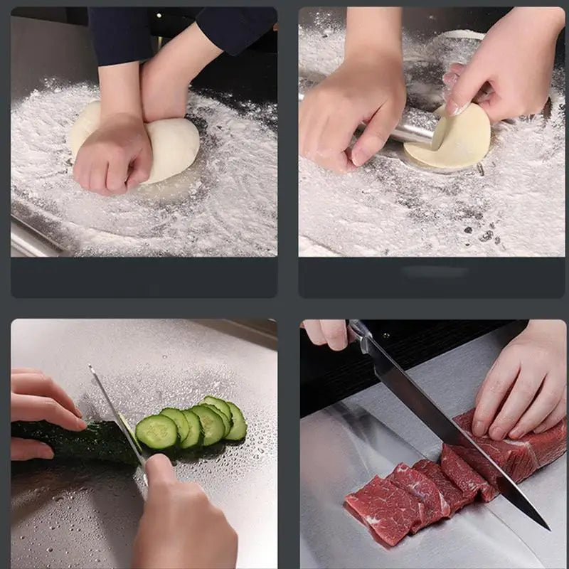 Brehn | SliceGrip – Tagliere in acciaio inox con superficie antiscivolo e rialzata