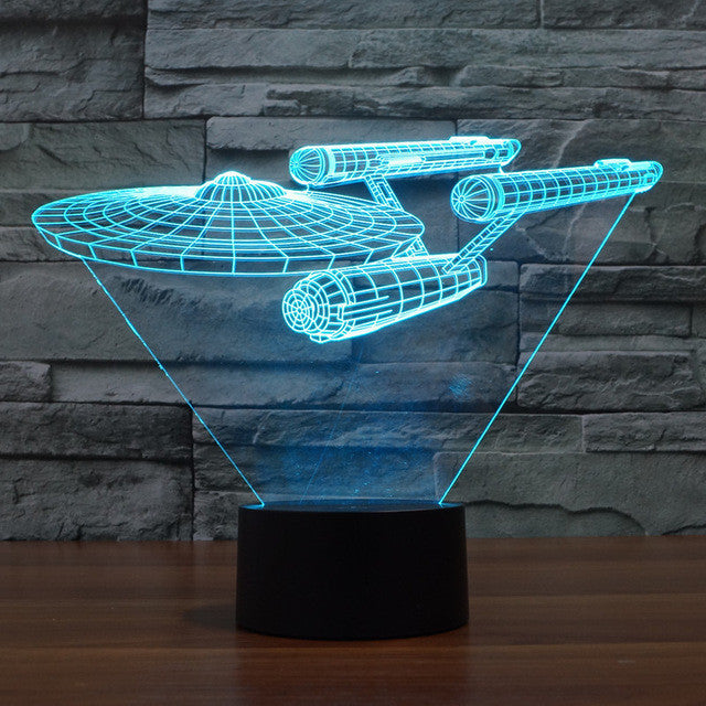 Lumora 3D Star Trek Enterprise Nave LED Lampada - Luce ottica multicolore