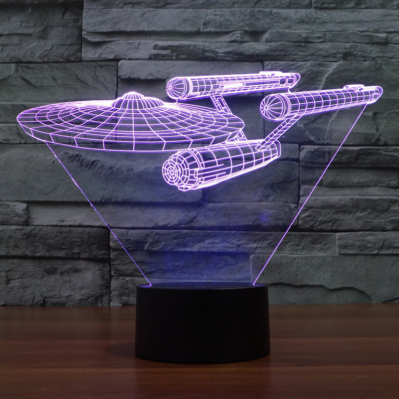 Lumora 3D Star Trek Enterprise Nave LED Lampada - Luce ottica multicolore
