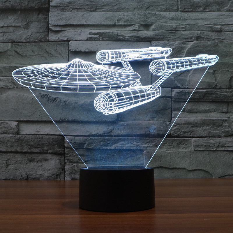 Lumora 3D Star Trek Enterprise Nave LED Lampada - Luce ottica multicolore