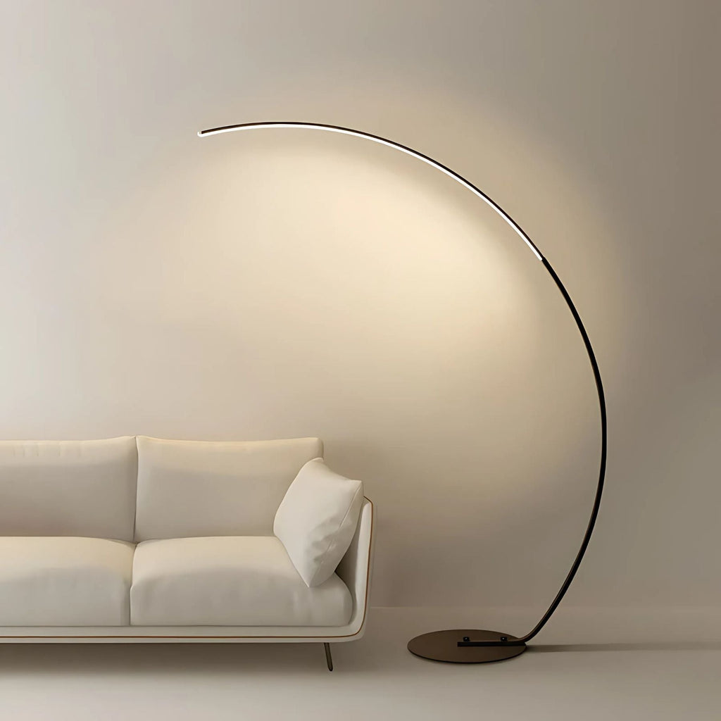 Lampada da terra – Alluminio e ferro – Nero – 170 cm – Lampada ad arco minimalista con illuminazione a LED