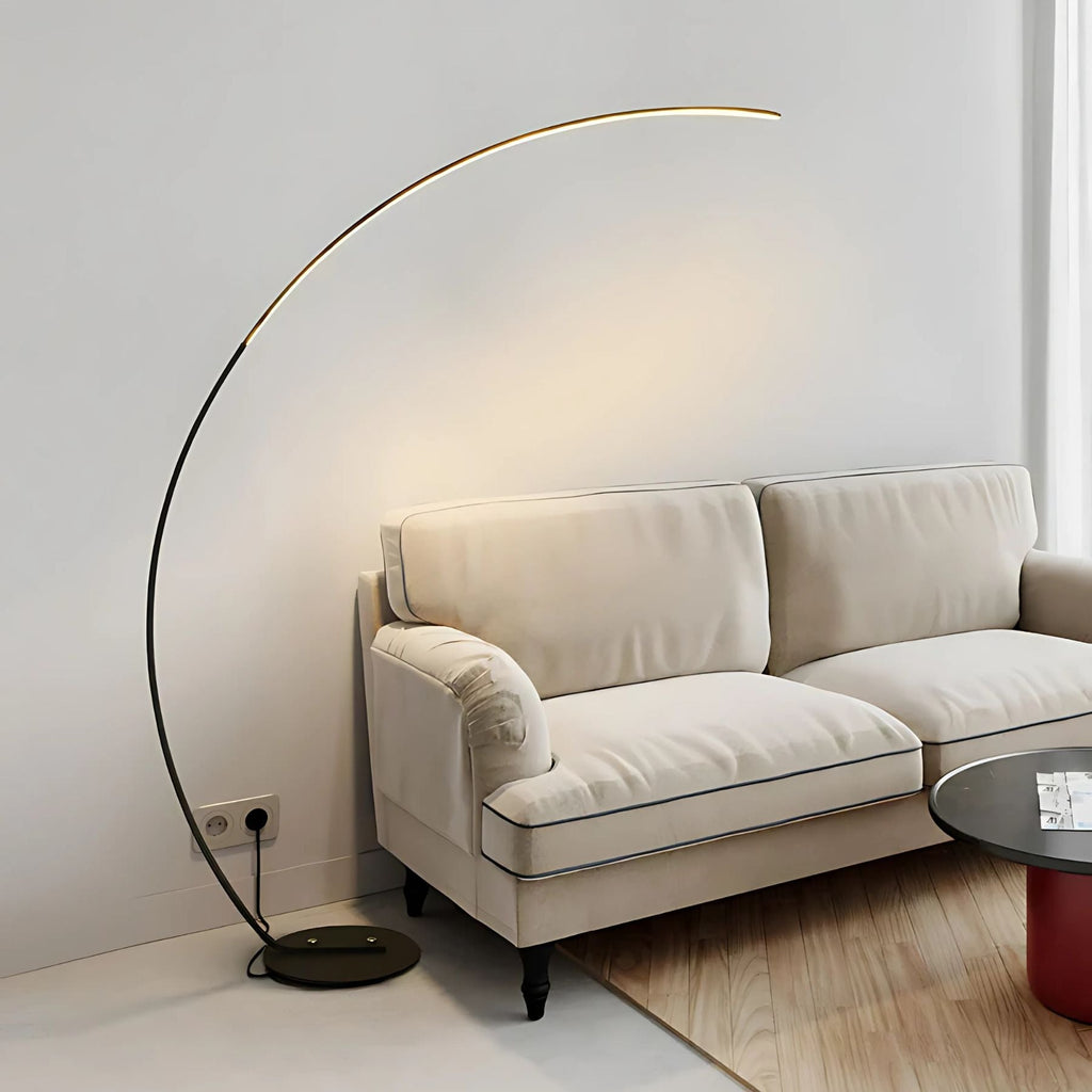 Lampada da terra – Alluminio e ferro – Nero – 170 cm – Lampada ad arco minimalista con illuminazione a LED