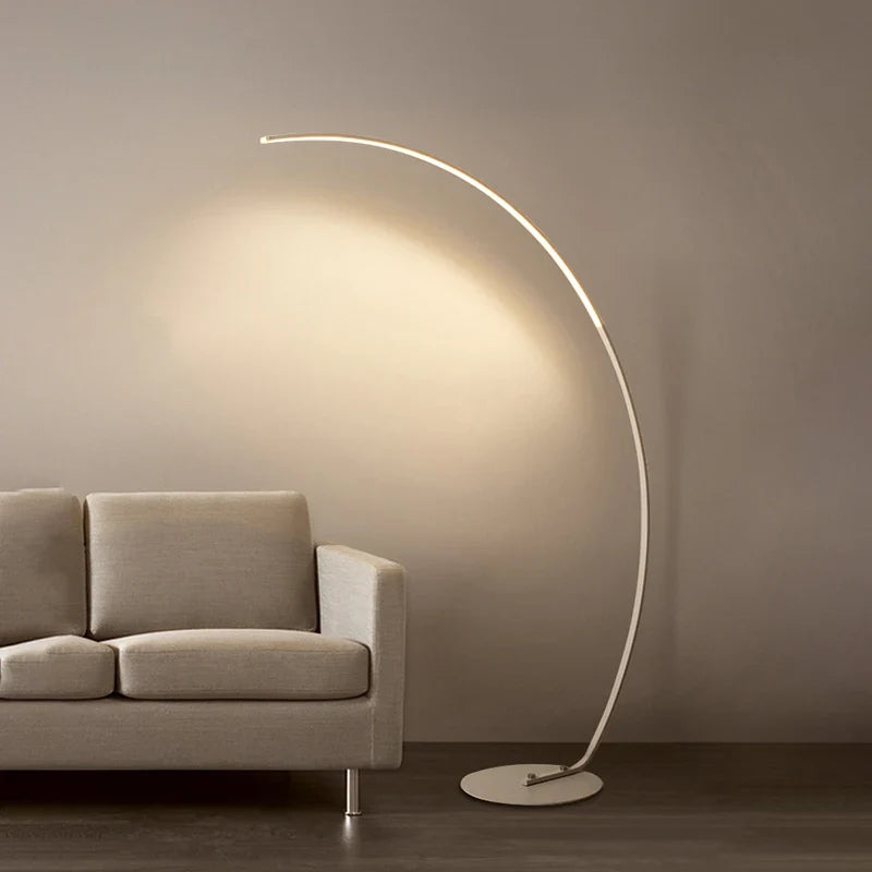 Lampada da terra – Alluminio e ferro – Nero – 170 cm – Lampada ad arco minimalista con illuminazione a LED
