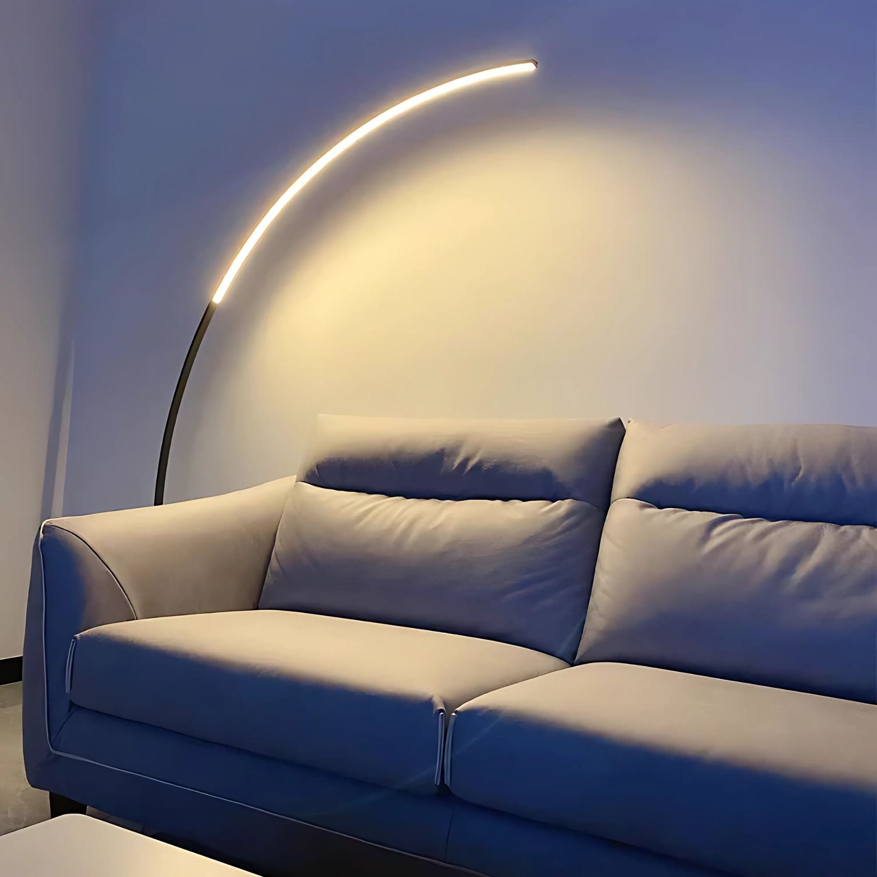Lampada da terra – Alluminio e ferro – Nero – 170 cm – Lampada ad arco minimalista con illuminazione a LED