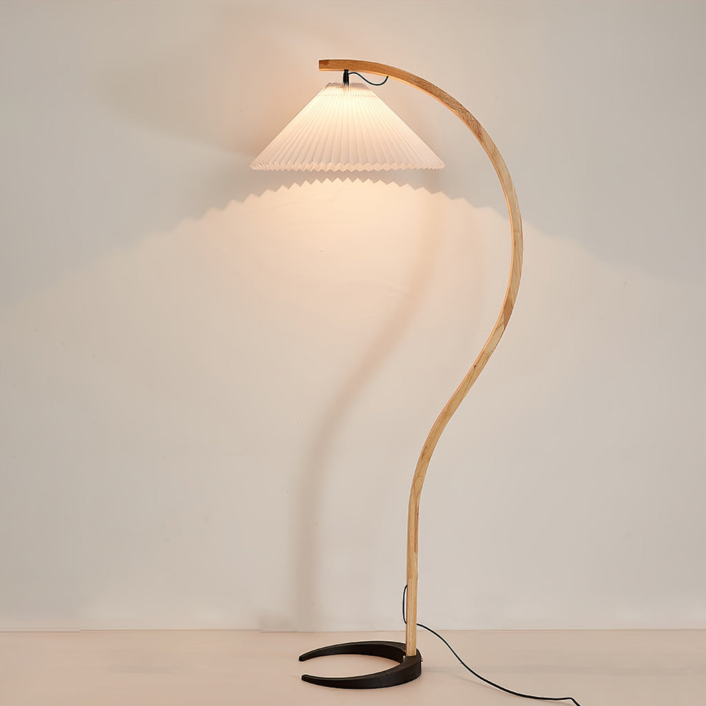 Lampada da terra – Legno – Beige – 150 cm – Design scandinavo per soggiorni e angoli lettura
