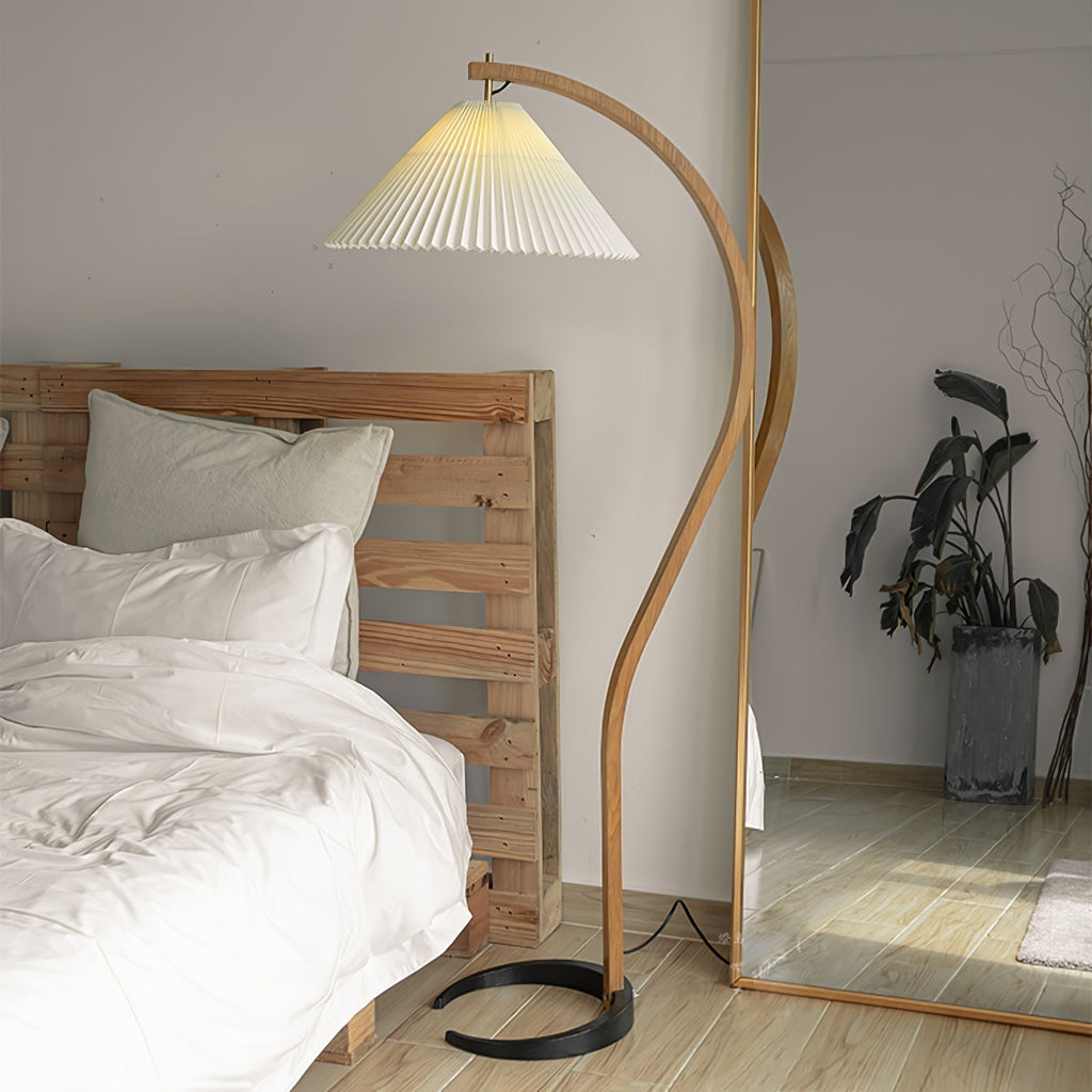 Lampada da terra – Legno – Beige – 150 cm – Design scandinavo per soggiorni e angoli lettura